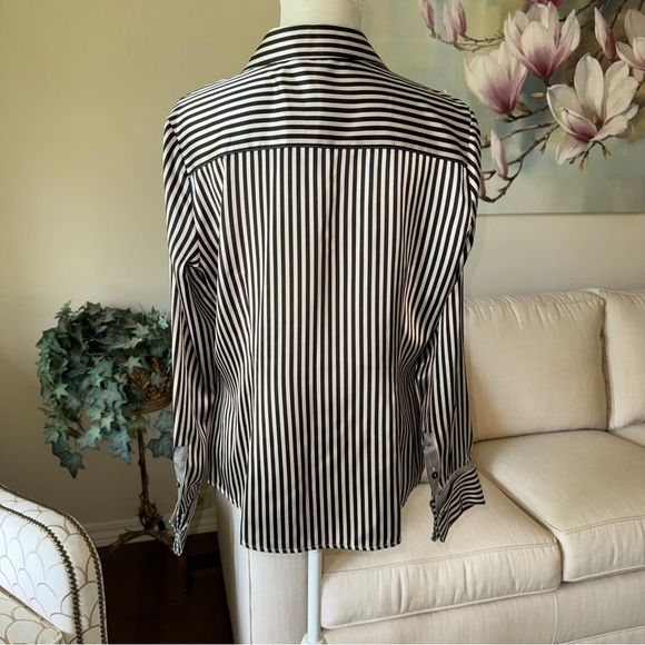 Marks & Spencer Black and White Striped Blouse - Picture 5 of 15